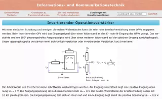 Webseite: Invertierender Operationsverstärker