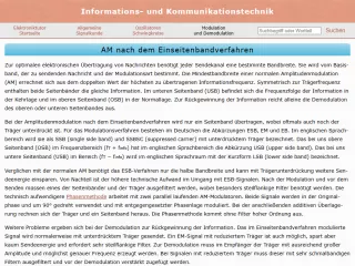 Webseite: Amplitudenmodulation nach dem Einseitenbandverfahren