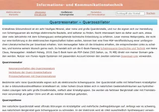 Webseite: Quarzresonator - Quarzoszillator