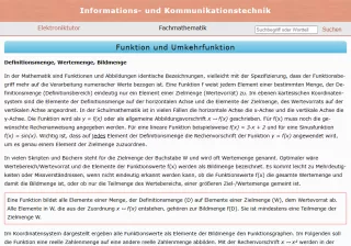 Webseite: Funktion und Umkehrfunktion