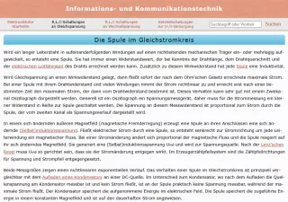 Webseite: Die Spule im Gleichstromkreis