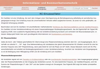 Webseite: RC-Sinusoszillator
