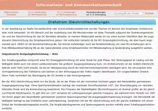 Webseite: Drehstrom-Gleichrichtschaltungen
