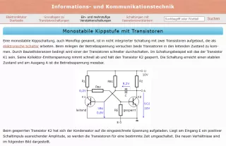 Webseite: Monostabile Kippstufe mit Transistoren