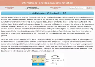 Webseite: Lichtabhängiger Widerstand - LDR