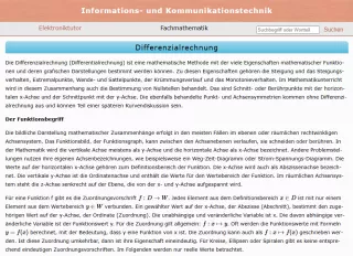 Webseite: Differenzialrechnung