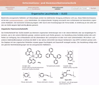 Webseite: Organische Leuchtdiode - OLED