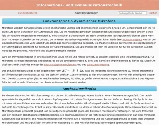 Webseite: Funktionsprinzip dynamischer Mikrofone