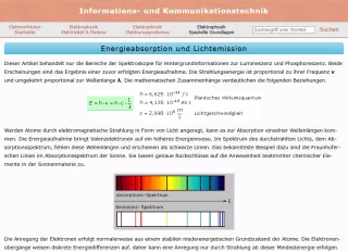 Webseite: Energieabsorption und Lichtemission