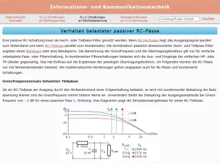 Webseite: Verhalten belasteter passiver RC-Pässe