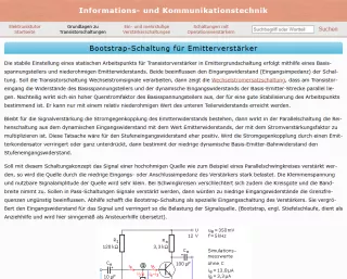 Webseite: Die Bootstrap-Schaltung für Transistoren