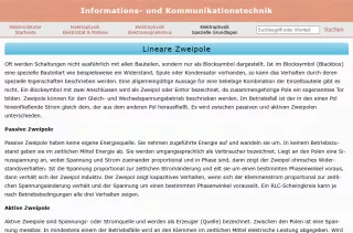 Webseite: Lineare Zweipole