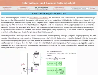 Webseite: Monostabile Kippstufe mit OPV