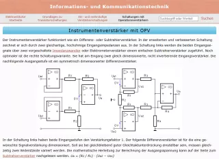 Webseite: Instrumentenverstärker mit OPV