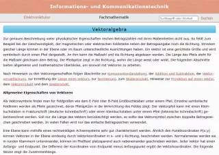 Webseite: Vektoralgebra