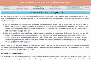 Webseite: Induktion und Induktionsgesetze