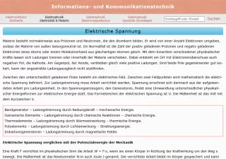 Webseite: Elektrische Spannung