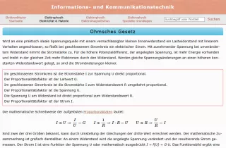 Webseite: Ohmsches Gesetz