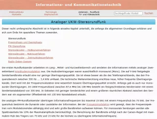 Webseite: Analoger UKW-Stereorundfunk