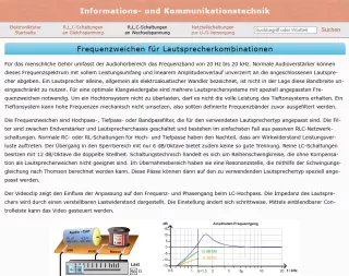 Webseite: Frequenzweichen für Lautsprecherkombinationen