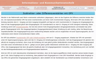 Webseite: Subtrahier- oder Differenzverstärker mit OPV