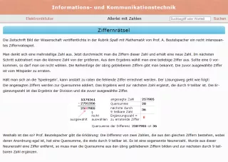 Webseite: Ziffernrätsel