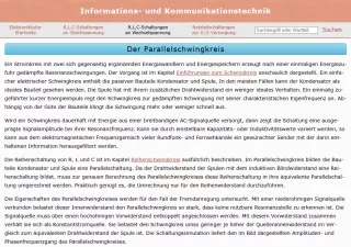 Webseite: Der Parallelschwingkreis