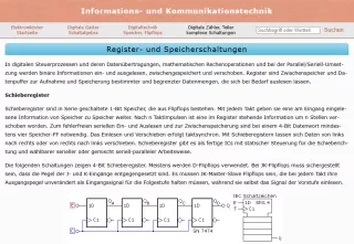 Webseite: Register- und Speicherschaltungen