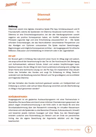 Text: DilemmaX | Kurzinhalt