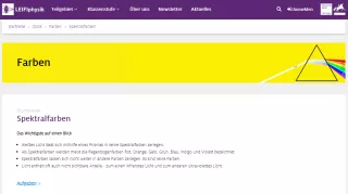 Unterrichtsbaustein: Spektralfarben