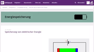 Unterrichtsbaustein: Speicherung von elektrischer Energie