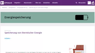 Unterrichtsbaustein: Speicherung von thermischer Energie