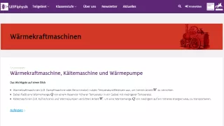 Unterrichtsbaustein: Wärmekraftmaschine, Kältemaschine und Wärmepumpe