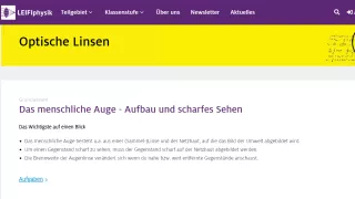 Unterrichtsbaustein: Das menschliche Auge - Einführung