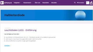 Unterrichtsbaustein: Leuchtdioden LED - Einführung