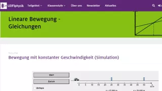 Experiment: Bewegung mit konstanter Geschwindigkeit (Simulation)