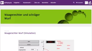 Simulation: Waagerechter Wurf (Simulation)