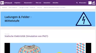 Simulation: Statische Elektrizität (Simulation von PhET)