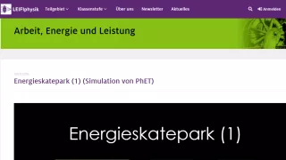 Simulation: Energieskatepark (1) (Simulation von PhET)