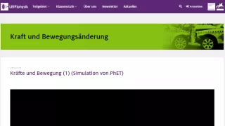 Simulation: Kräfte und Bewegung 1 (Simulation von PhET)