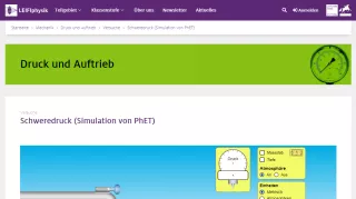 Simulation: Schweredruck (Simulation von PhET)