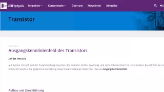 Unterrichtsbaustein: Ausgangskennlinienfeld des Transistors