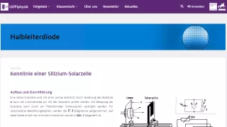 Unterrichtsbaustein: Kennlinie einer Silizium-Solarzelle