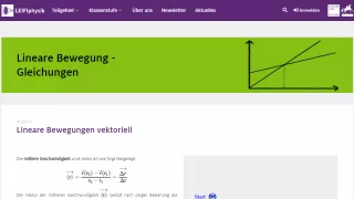 Unterrichtsbaustein: Lineare Bewegungen vektoriell