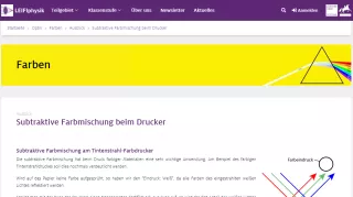 Unterrichtsbaustein: Subtraktive Farbmischung beim Drucker