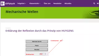 Unterrichtsbaustein: Erklärung der Reflexion durch das Prinzip von HUYGENS