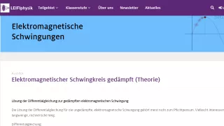 Unterrichtsbaustein: Elektromagnetischer Schwingkreis gedämpft (Theorie)