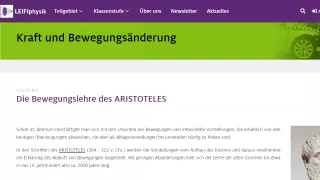 Unterrichtsbaustein: Die Bewegungslehre des ARISTOTELES