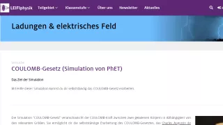 Simulation: COULOMB-Gesetz (Simulation von PhET)