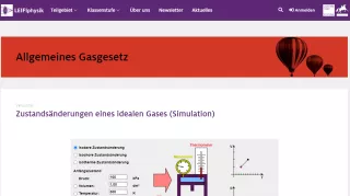 Simulation: Zustandsänderungen eines idealen Gases (Simulation)